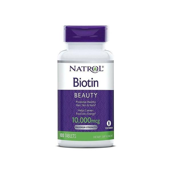 Viên uống hỗ trợ mọc tóc Natrol Biotin (10000 mcg) nhập khẩu Mỹ - Gymstore tăng cường sức khỏe toàn diện