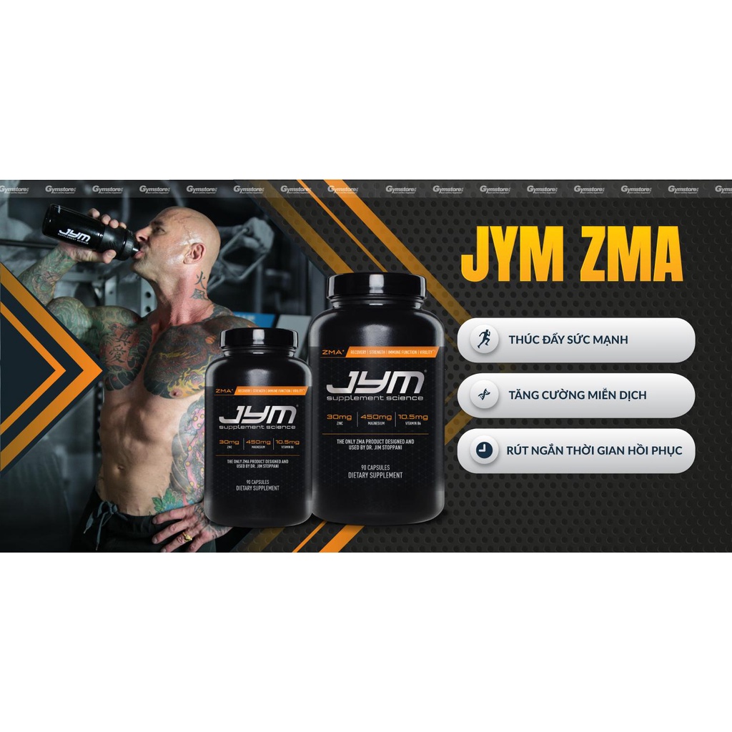 Viên uống JYM Supplement Science ZMA JYM,  nhập khẩu Mỹ - Gymstore