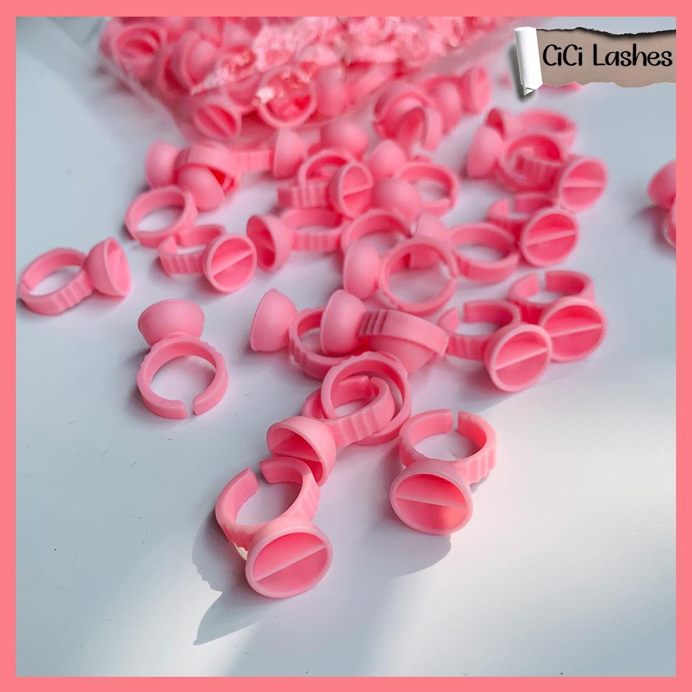 Nhẫn đựng keo nối mi, mực phun xăm hình tim, hình tròn cao cấp không mùi nhựa hóa chất