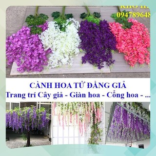 Combo 100c cành hoa tử đằng giả trang trí - hoa giả hoa lụa tốt
