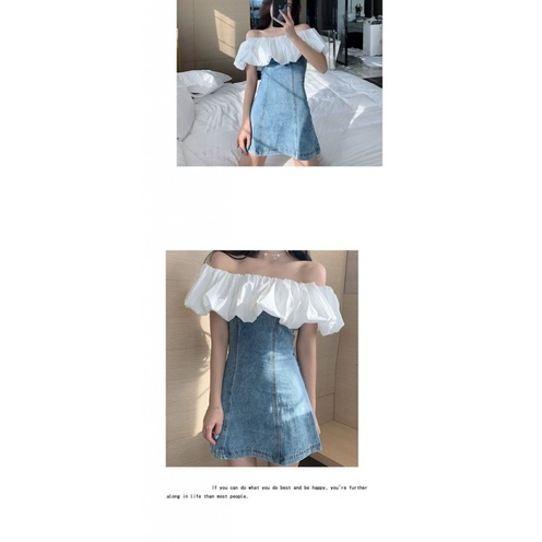 Đầm Denim Dáng Chữ A Lệch Vai Thời Trang Mùa Hè 2023kvhn 2023