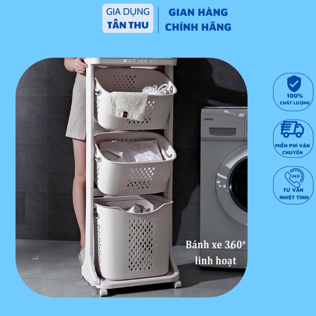 Kệ nhà tắm, kệ đựng đồ cho bé, quần áo, khăn, tả, sữa có bánh xe 5567 Nhựa Việt Nhật