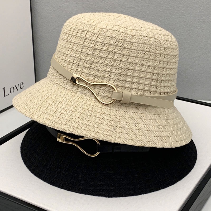 Mũ Bucket Dệt Kim Chống Nắng Thoáng Khí Thời Trang Xuân Hè Dành Cho Nữ