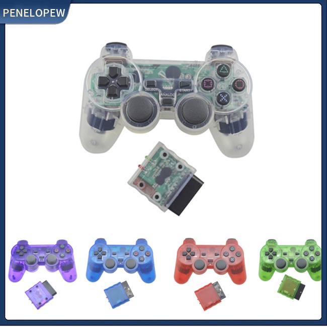 Tay Cầm Điều Khiển Chơi Game Không Dây 2.4G Trong Suốt Cho Sony 2