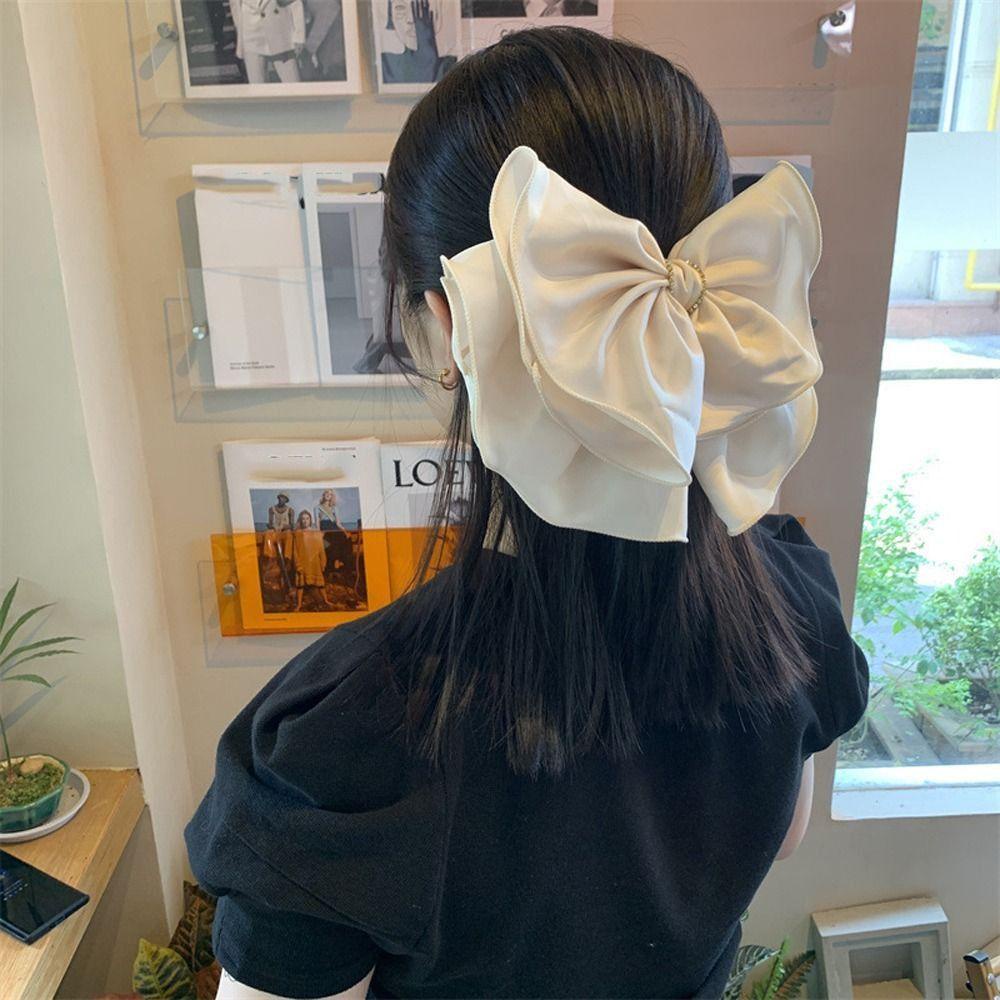 LOMBARD Kẹp Tóc Nơ Đính Đá Phong Cách Vintage Cho Nữ