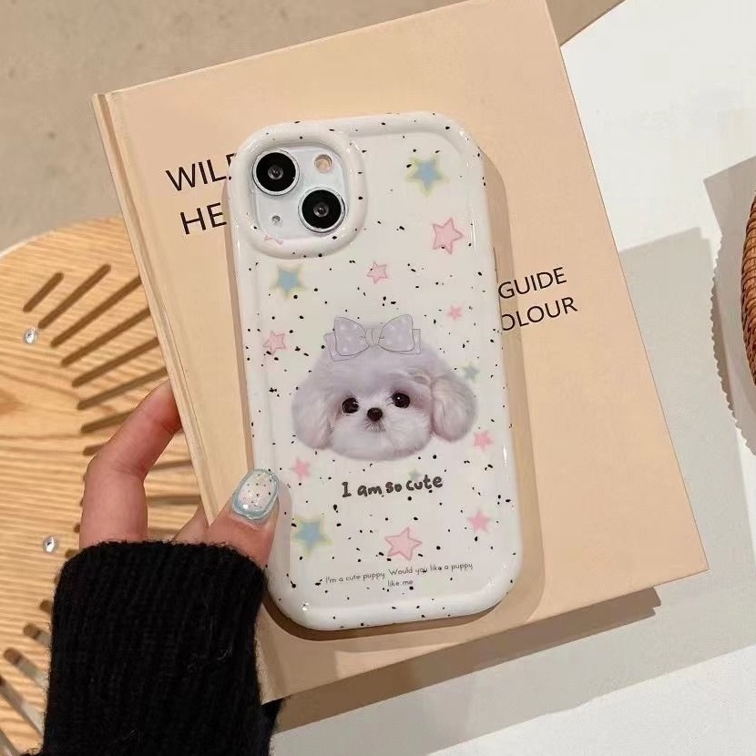 Ốp Điện Thoại Silicon TPU Mềm Trong Suốt Chống Sốc In Hình Cún Cho IPhone 14 12 13 11 Pro XS Max XR X 8 7 Plus 6S