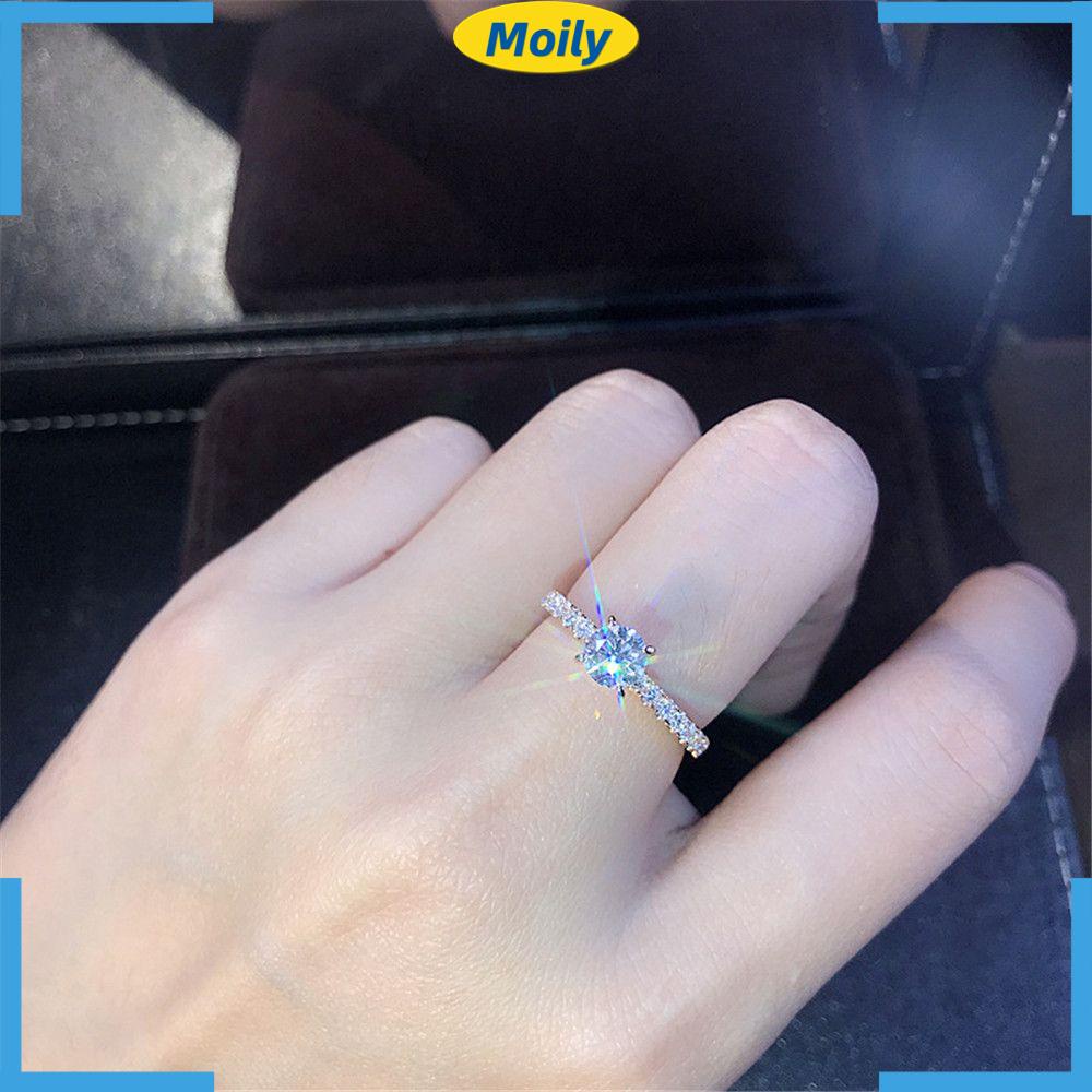 Nhẫn Trang Sức Đính Đá Zircon Sành Điệu Cho Nữ