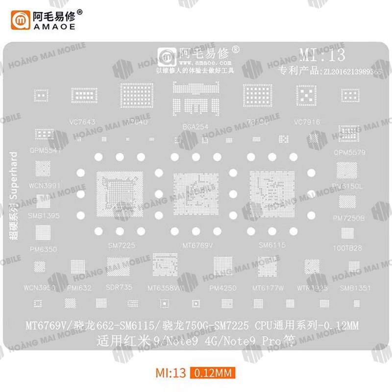 Vỉ làm chân Xiaomi hãng Amaoe full mã Mi11 đến Mi18