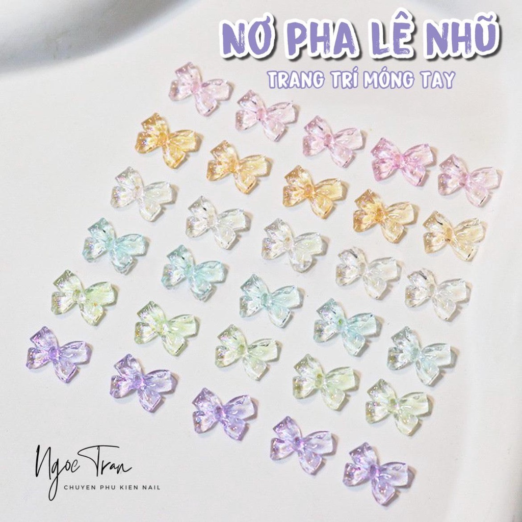 Nơ Pha Lê Nhũ Flash Sáng Mới 2023 HÀN QUỐC Siêu Đáng Yêu | Trang Trí Móng Tay