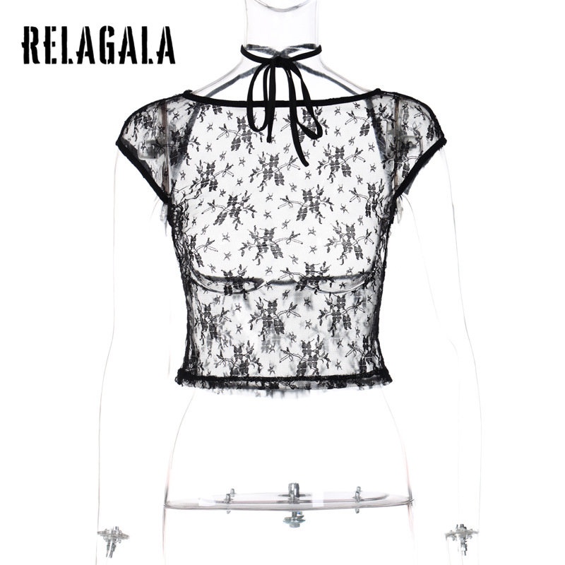 Áo Hai Dây Màu Trơn Phối Ren Xuyên Thấu Thời Trang 2023 Cho Nữ