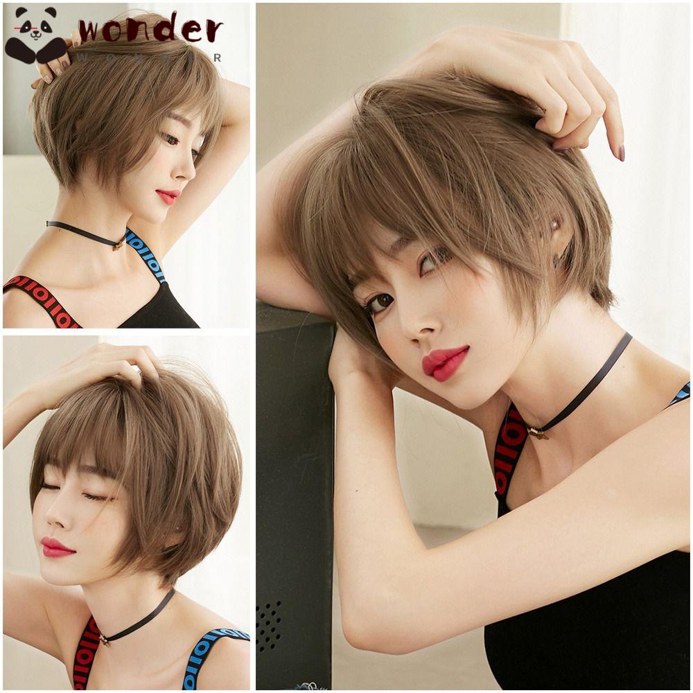 Bộ Tóc Giả Ngắn Xoăn Tự Nhiên Thời Trang