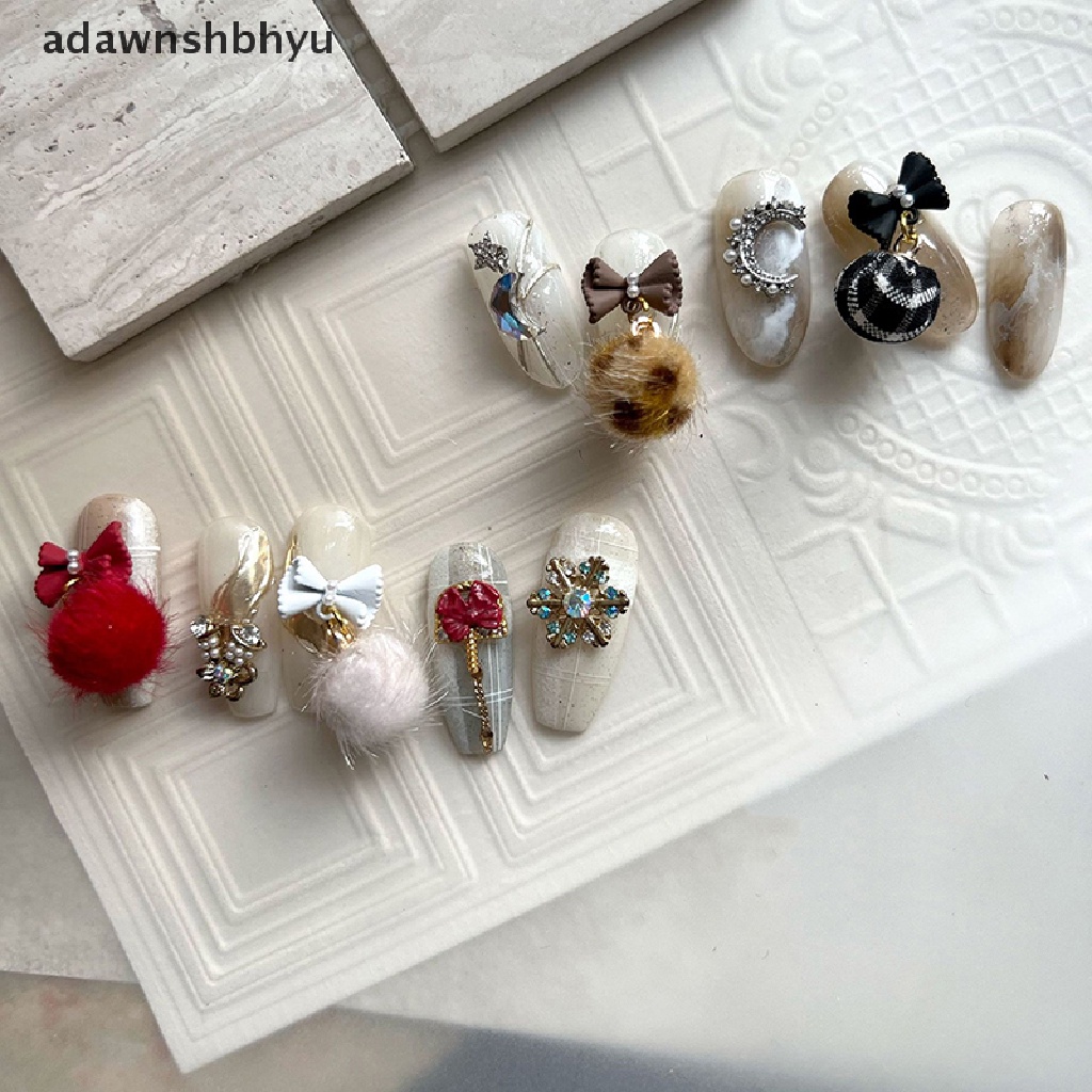 1 Hộp Phụ Kiện Trang Trí Móng Tay 3D Gắn Bóng Lông Mềm Mại