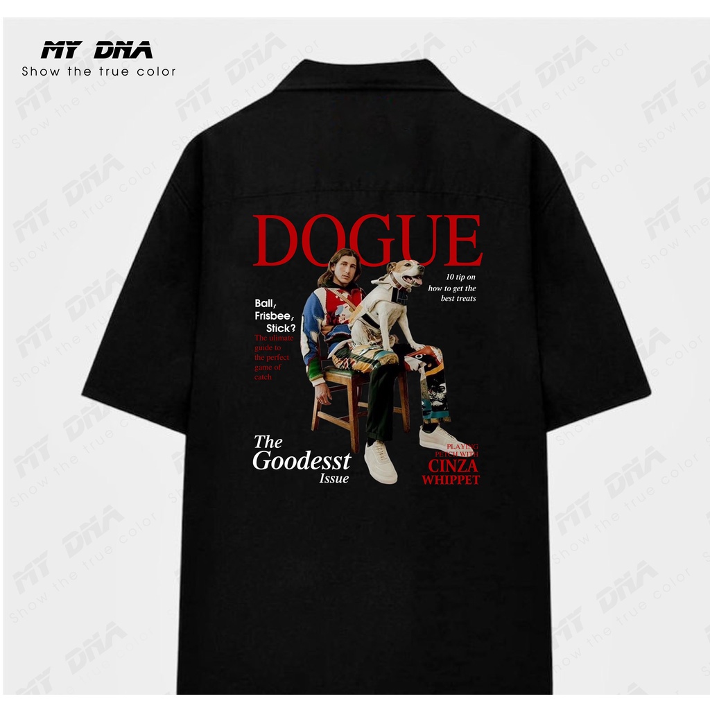 Áo sơ mi cổ vest local brand tay ngắn có bigsize 100kg form rộng unisex cặp đôi nam nữ cuban shirt fullbox MY DNA DOGUE