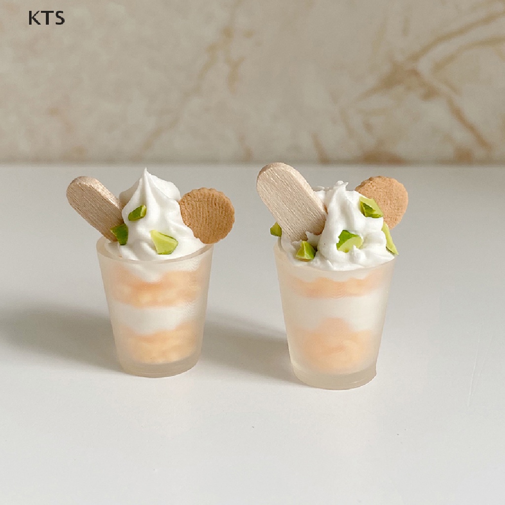 KTS 1Pc 1:12 1:6 Dollhouse Miniature Biscuit Ice Cream Cup Dollhouse Accessories KT