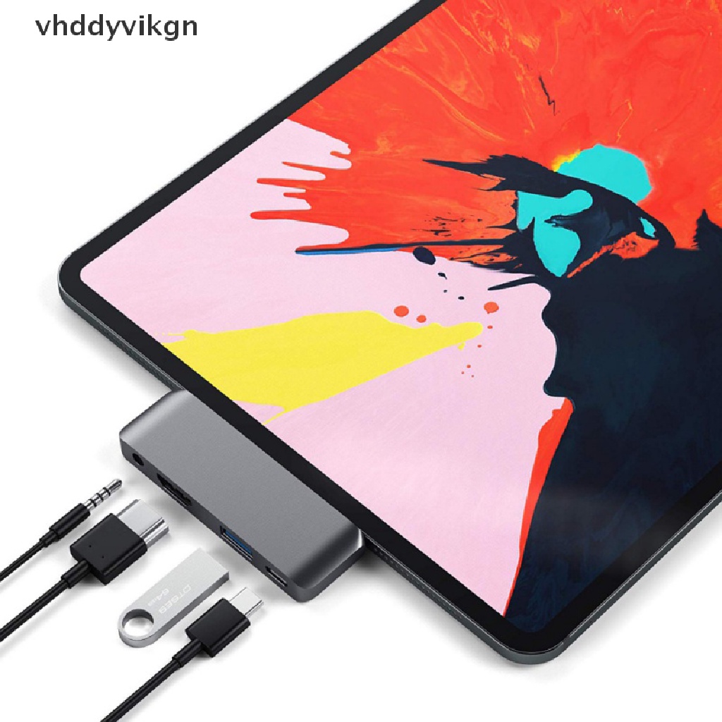 Đầu Chuyển Đổi USB Type C Sang Tai Nghe 3.5mm 4K HDMI PD Cho iPad Pro