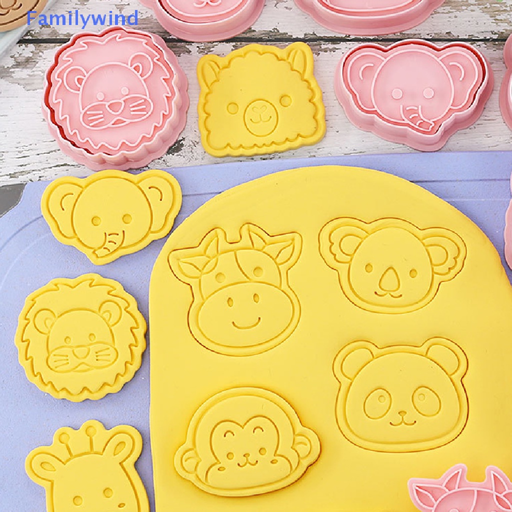 Set 8 Khuôn Cắt Bánh Quy Dạng Nhấn Hình Động Vật Hoạt Hình