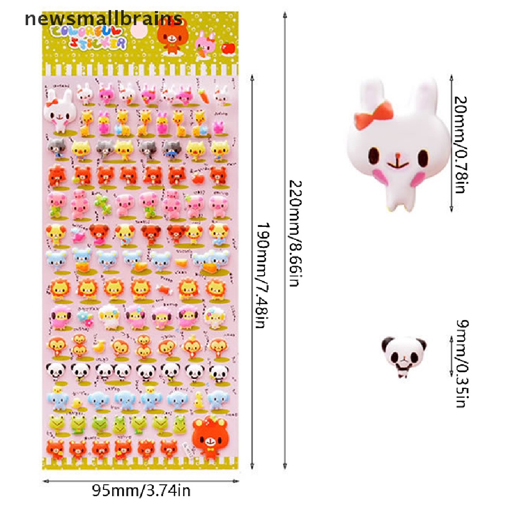 Sticker dán trang trí nhật ký hình động vật 3D ngộ nghĩnh