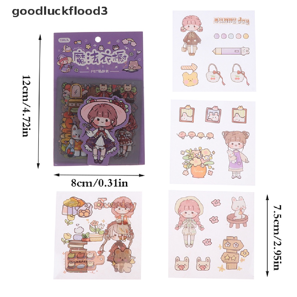 Bộ 20 Tấm Sticker Dán Họa Tiết Động Vật Hoạt Hình Dễ Thương Bắt Mắt