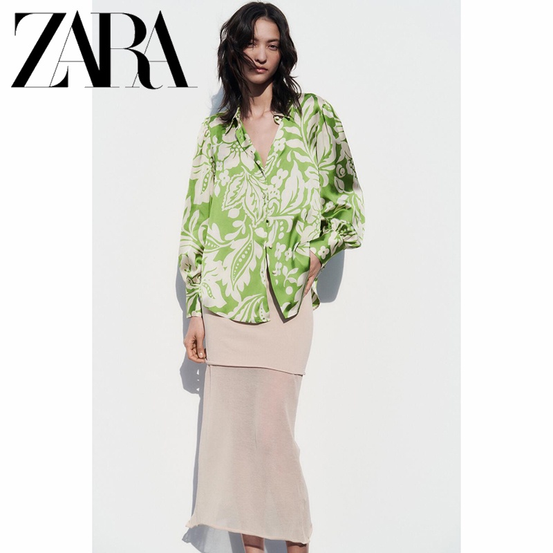 Zara Áo Sơ Mi In Họa Tiết Thời Trang Thanh Lịch Cho Nữ