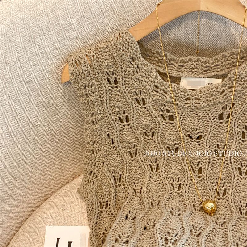 Áo Dệt Kim Không Tay Thiết Kế Mới Thời Trang Mùa Xuân 2023 Dành Cho Nữ