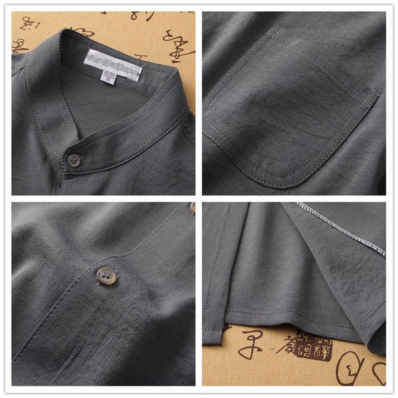 Bộ Đồ Hán Phục Tay Ngắn Phong Cách Trung Hoa Thời Trang Mùa Hè 2023 Cho Nam Tuổi Trung Niên 94