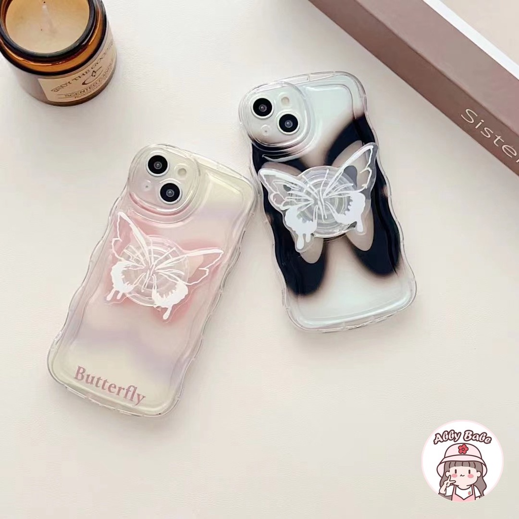 Ốp Điện Thoại TPU Mềm Trong Suốt Màu Đen 3D Chống Dơ Có Giá Đỡ Cho IPhone 14 Pro Max 13 12 11 Pro Max