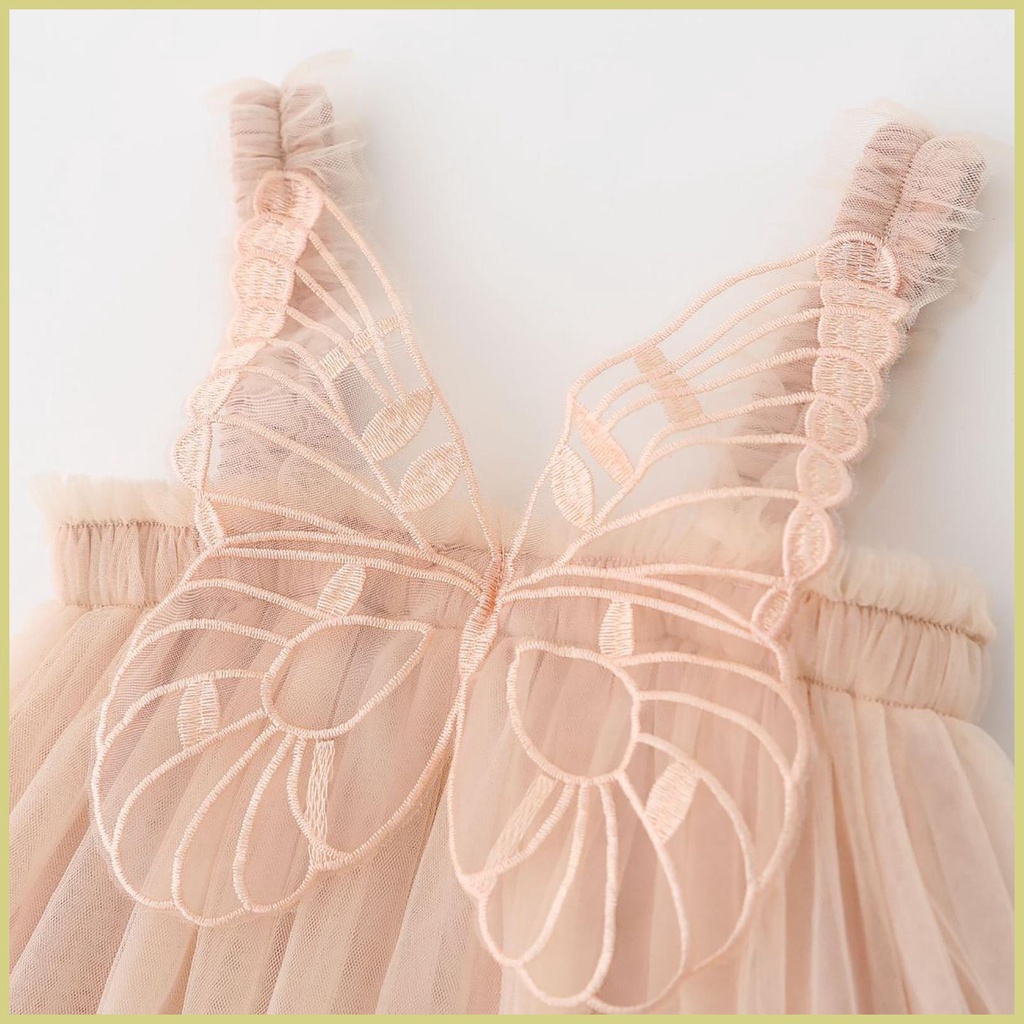 Đầm Xòe Công Chúa Không Tay Vải Tuyn Cotton Cho Bé Gái