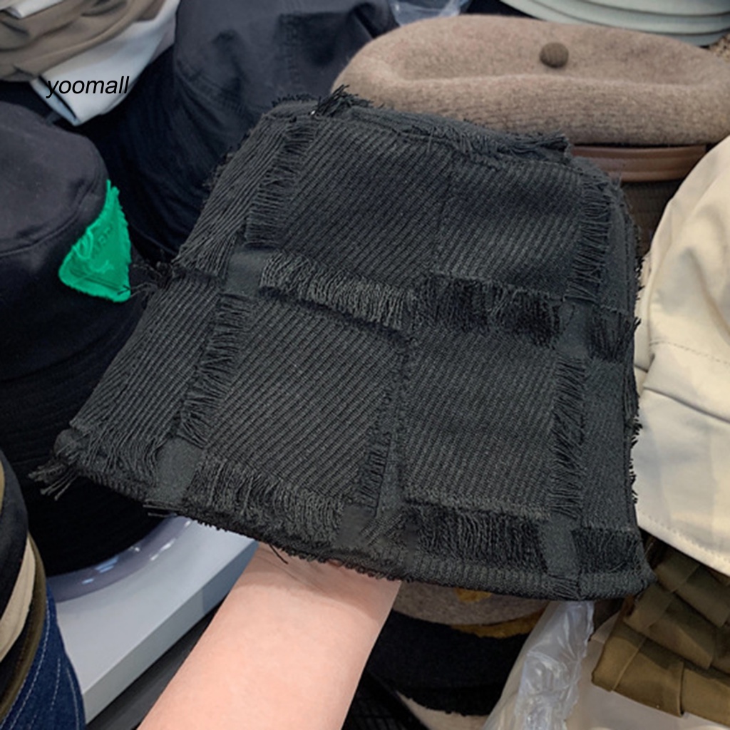 / Yo / Mũ Bucket Màu Trơn Thêu Họa Tiết Caro Dành Cho Nữ Hóa Trang