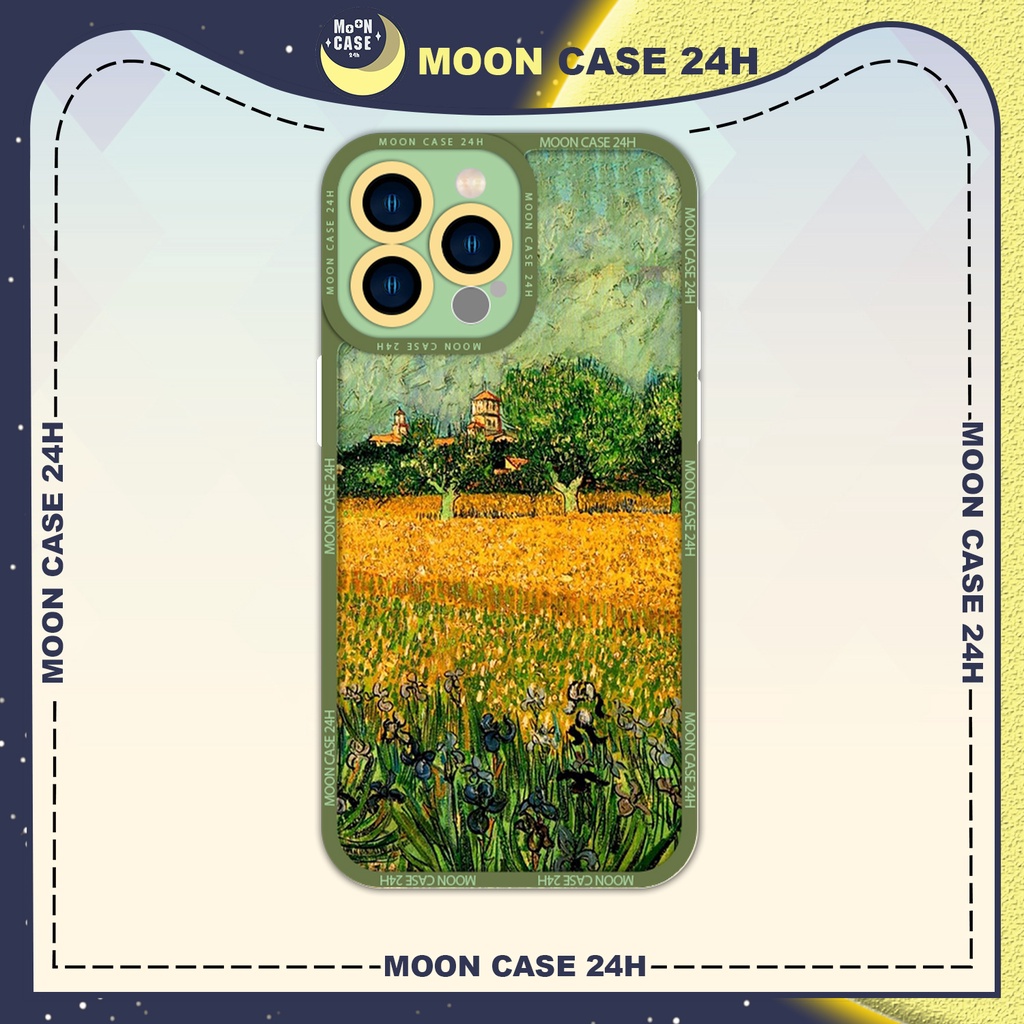 Ốp lưng iphone cạnh vuông MOON CASE 24H Wallpaper Cánh Đồng Hoa 6/7/8plus/x/xs/11/12/13/14pro/plus/promax
