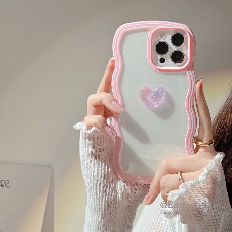 Ốp Điện Thoại Silicon Mềm Họa Tiết Trái Tim Lấp Lánh Cho iPhone 14 13 12 11 Pro Max X Xr Xs Max