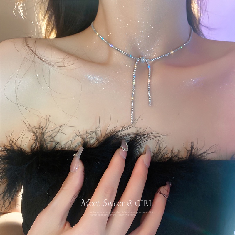 Dây Chuyền Choker Cao Cấp Nữ đính đá Sang Trọng Dự Tiệc