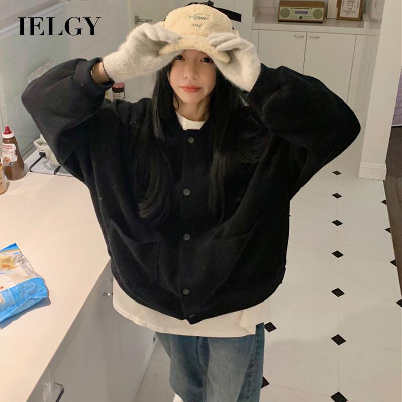 IELGY   Áo Khoác Bóng Chày cardigan Thiết Kế Cảm Giác Thời Trang niche Dành Cho Bạn Nữ