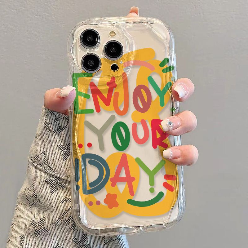 ✅Ốp Điện Thoại Mềm Trong Suốt Chống Sốc In Họa Tiết Graffiti Tiếng Anh Cho iPhone 14 / 13 Pro Max 12 / 11 7 / 8p Xs Xr