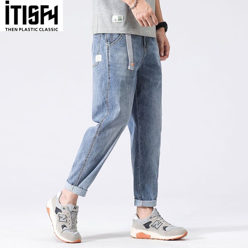 Hàng Mới Về Mới Quần Jeans Dài Đến Mắt Cá Chân Dáng Rộng Phong Cách Đường Phố Mùa Hè Cho Nam