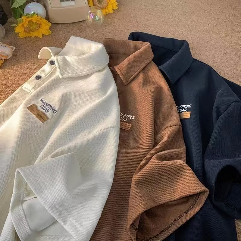 Áo Thun POLO Tay Ngắn Thêu Chữ Thời Trang Mùa Hè 2023 Dành Cho Nam Nữ