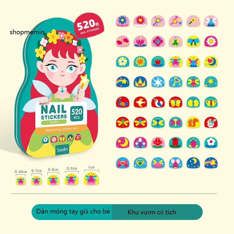Bộ dán móng tay giả cho bé Saalin 520pcs  nail stickers