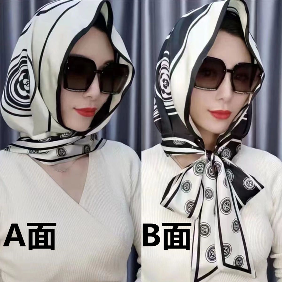 Khăn Choàng Lụa satin Hai Lớp Đa Năng Thời Trang Xuân Hè Hàng Mới