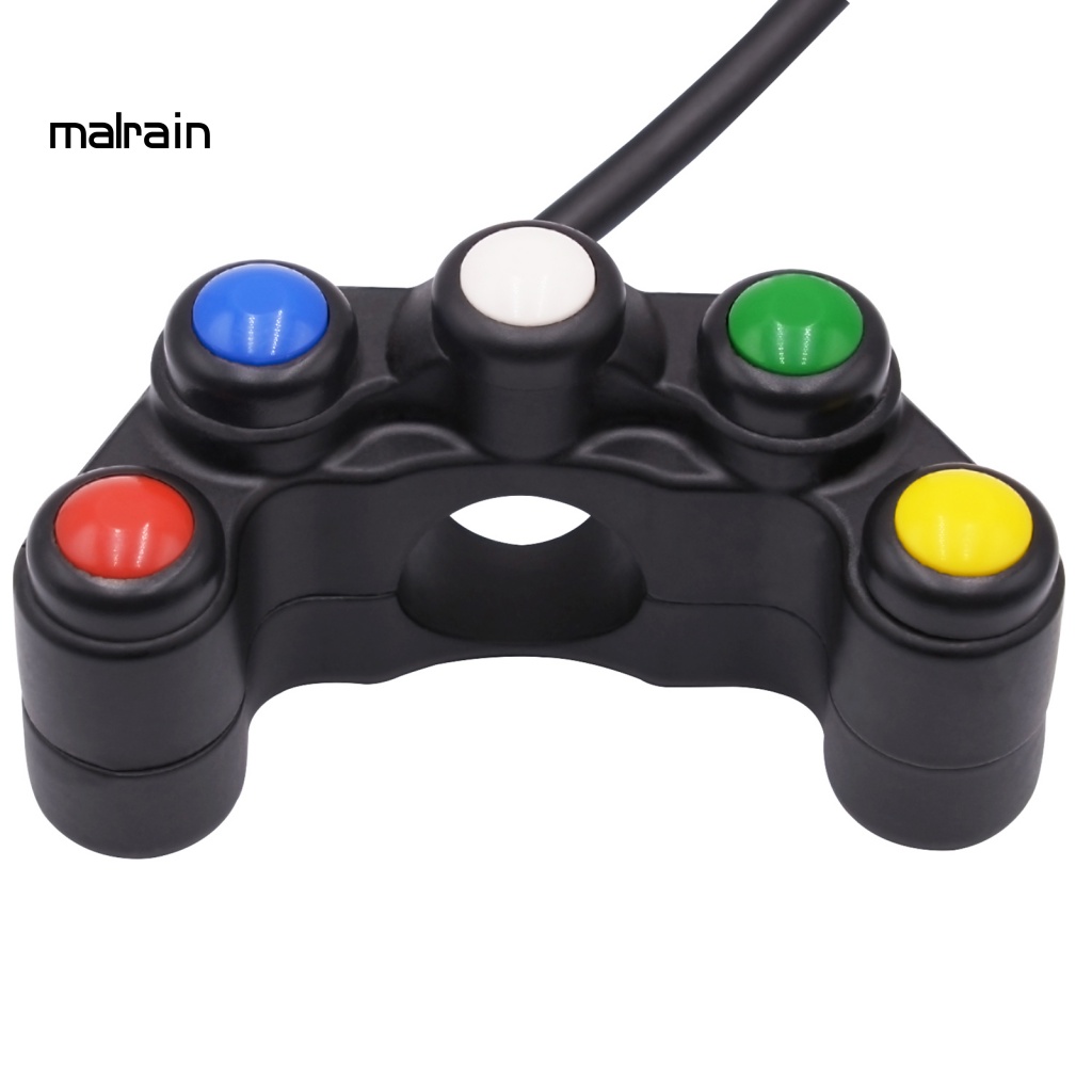 Công Tắc Đèn Sương Mù Gắn Tay Lái Xe Máy 5 Nút Bằng Hợp Kim Nhôm Chống Thấm Nước