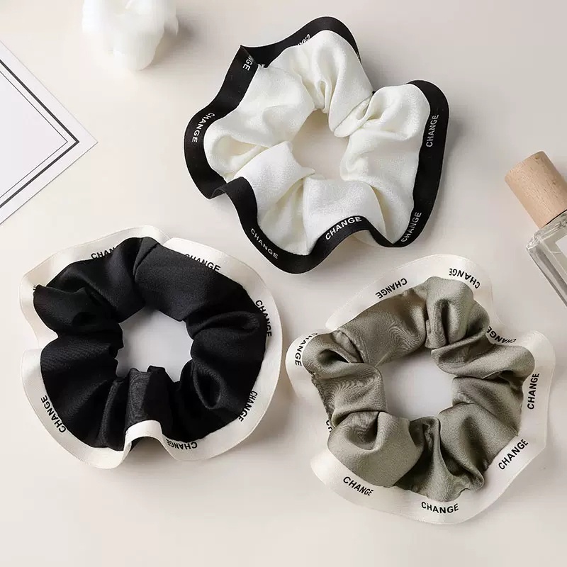 Dây Cột Tóc Co Giãn In Chữ Phong Cách Retro Đơn Giản Cho Nữ