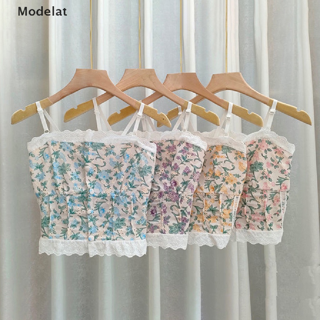 Áo Croptop Sát Nách Dáng Ôm In Họa Tiết Hoa Thời Trang Mùa Hè Xinh Xắn Cho Nữ