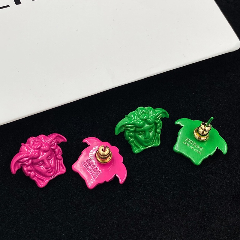 Khuyên Tai Versace Medusa Chất Liệu Thép Titan Phong Cách Retro Âu Mỹ 1213