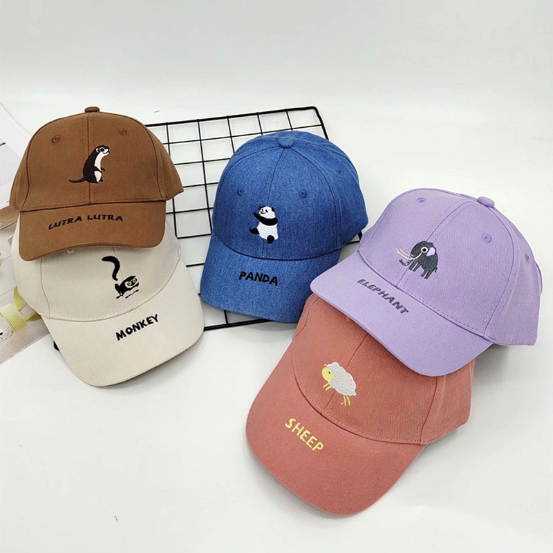 Mũ Lưỡi Trai Thêu Hình Động Vật Dễ Thương Cho Bé