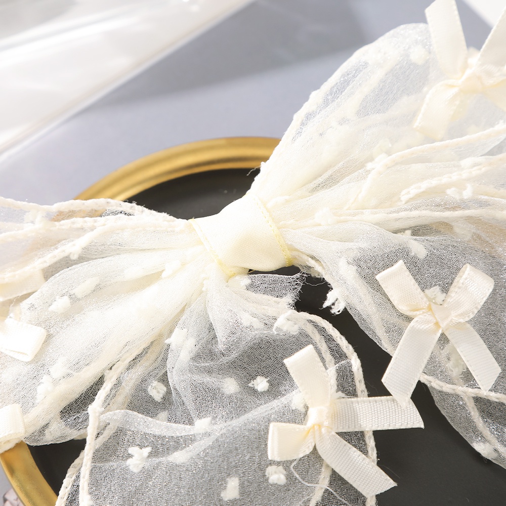 Haimeikang Kẹp Tóc Hình Nơ Họa Tiết Chấm Bi Thời Trang Hàn Quốc Cho Nữ