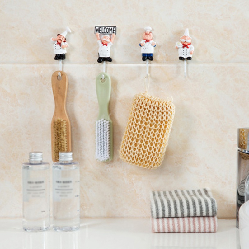 Móc Treo Đồ Bằng Thép Không Gỉ Hình Đầu Bếp Hoạt Hình Sáng Tạo