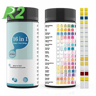 100pcs 16 in 1 water test kits drinking water testing strips tap and well water test strip & testing for ph,lead,chlorine