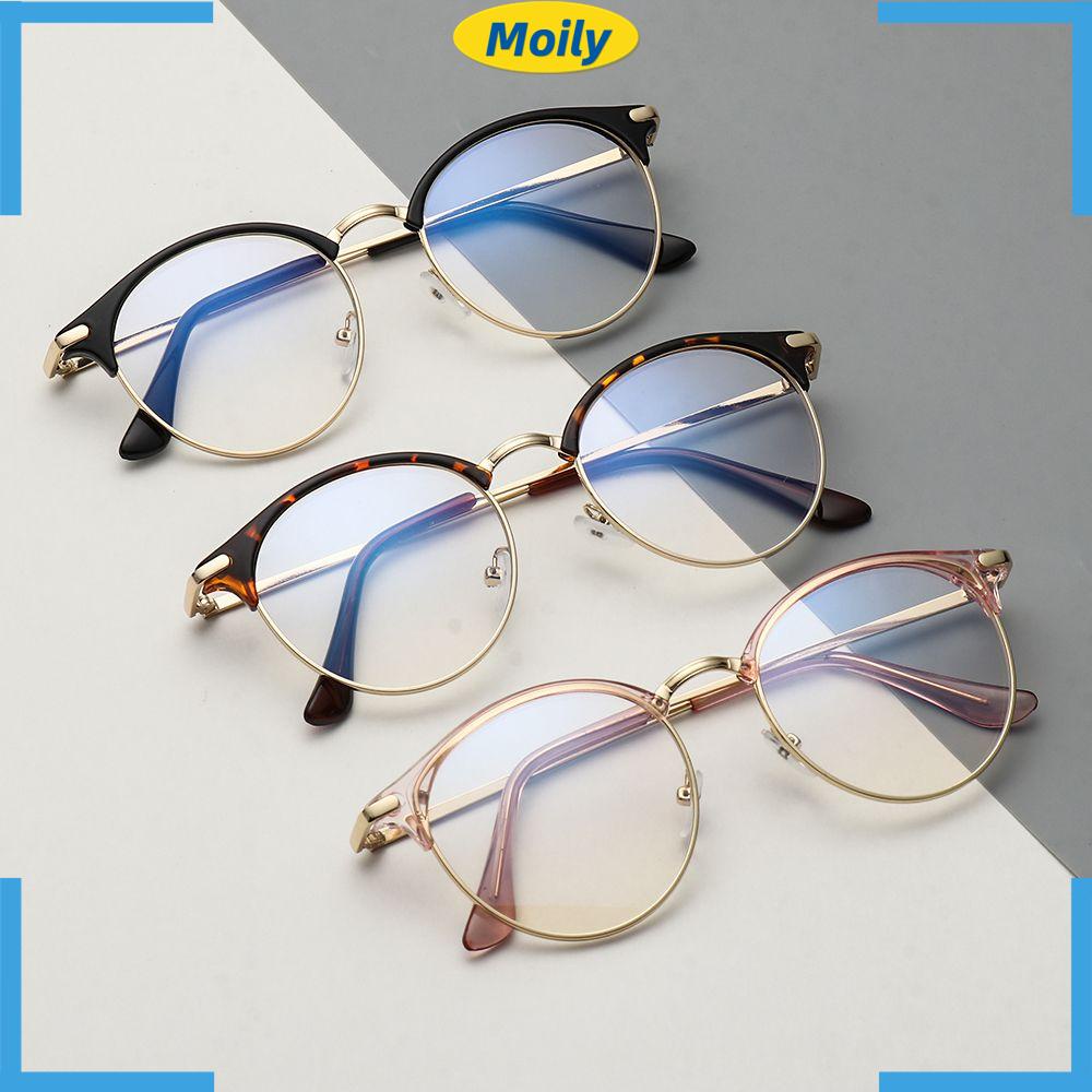 Mắt Kính Gọng Kim Loại Chống Bức Xạ Phong Cách Vintage