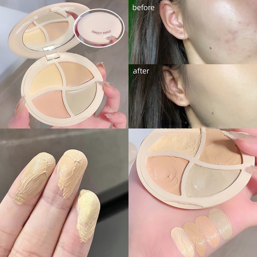 Kem Che Khuyết Điểm Bạc Hà Ngọt Ngào Che Quầng Thâm Mụn Kháng Nước Lâu Trôi Tự Nhiên 4 Màu Lựa Chọn