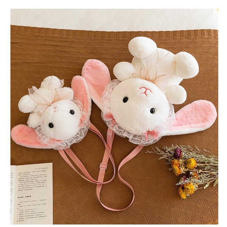 Túi Đeo Vai Hình Thỏ Nhồi Bông Kiểu Lolita Dễ Thương