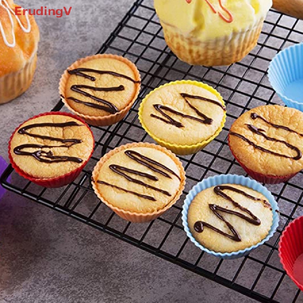 Khuôn Làm Bánh Muffin / Cupcake Hình Tròn Bằng Silicone