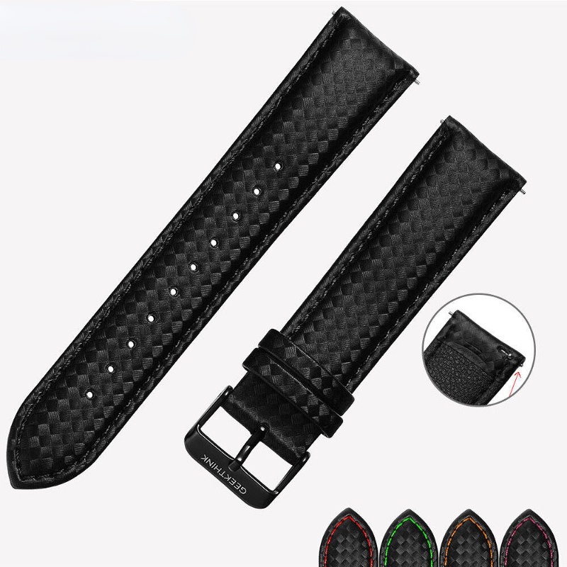 Dây Đeo Bằng Da Và Sợi Carbon Cho Đồng Hồ Thông Minh Samsung Gear S3 S2 Classic 20mm 22mm Galaxy Watch 42mm / 46mm